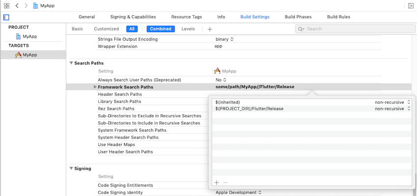 Update Framework Search Paths in Xcode